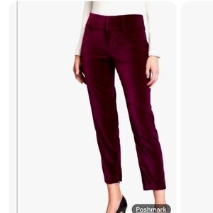 Alice & Olivia  Stacey Slim Velvet Ankle Pants In Merlo size 2